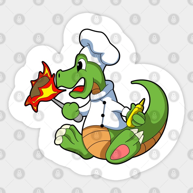 Dragon as Chef  with Cooking apron Sticker by Markus Schnabel